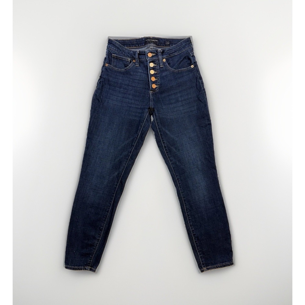 Lucky Brand mid rise skinny Ava button front jeans size 6 /28 ankle